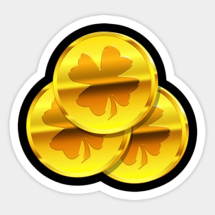 Lucky penny gold coin Sticker